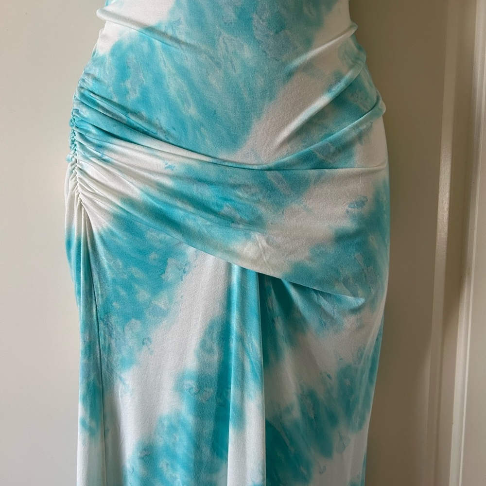 YOUNG FABULOUS & BROKE Blue And White 'Hampton' Maxi Racerback Dress Size S - Picture 3 of 6